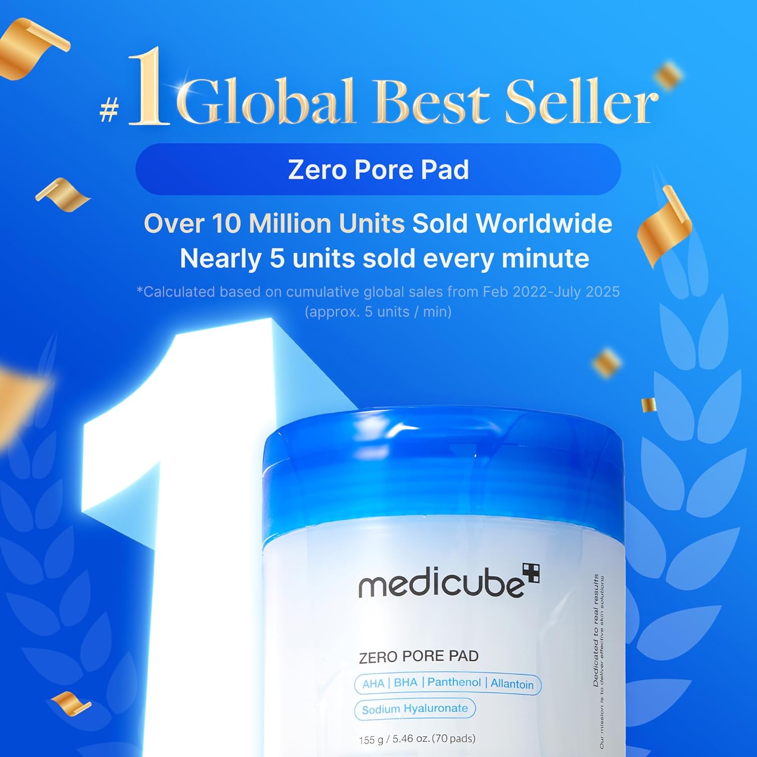 Toner Pads Zero Pore Pad 2.0 | Dual-Textured Facial Exfoliating Pads with 4.5% AHA Lactic Acid and 0.45% BHA Salicylic Acid | Suitable for All Skin Types, Korean Skin Care, 70 Pads (1 Pack)