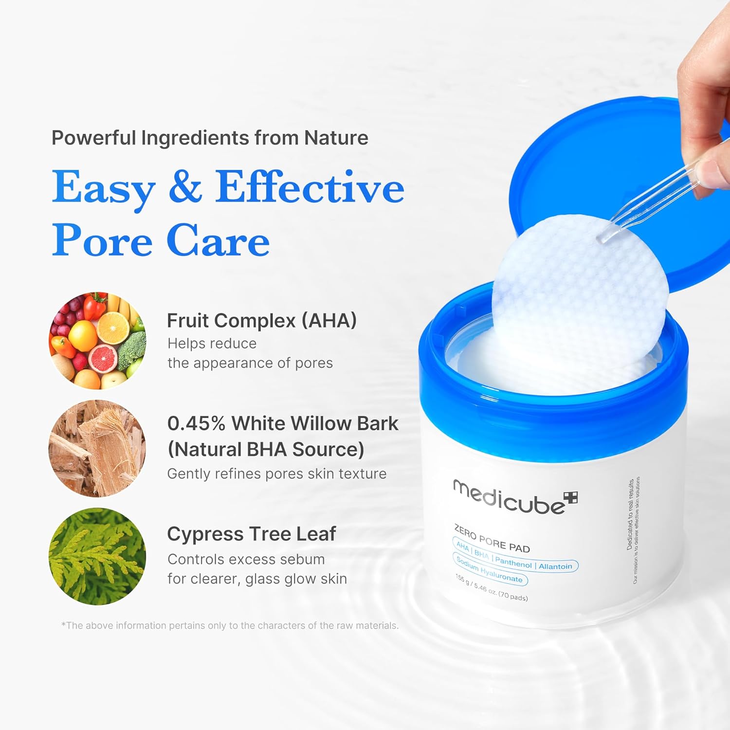 Toner Pads Zero Pore Pad 2.0 | Dual-Textured Facial Exfoliating Pads with 4.5% AHA Lactic Acid and 0.45% BHA Salicylic Acid | Suitable for All Skin Types, Korean Skin Care, 70 Pads (1 Pack)